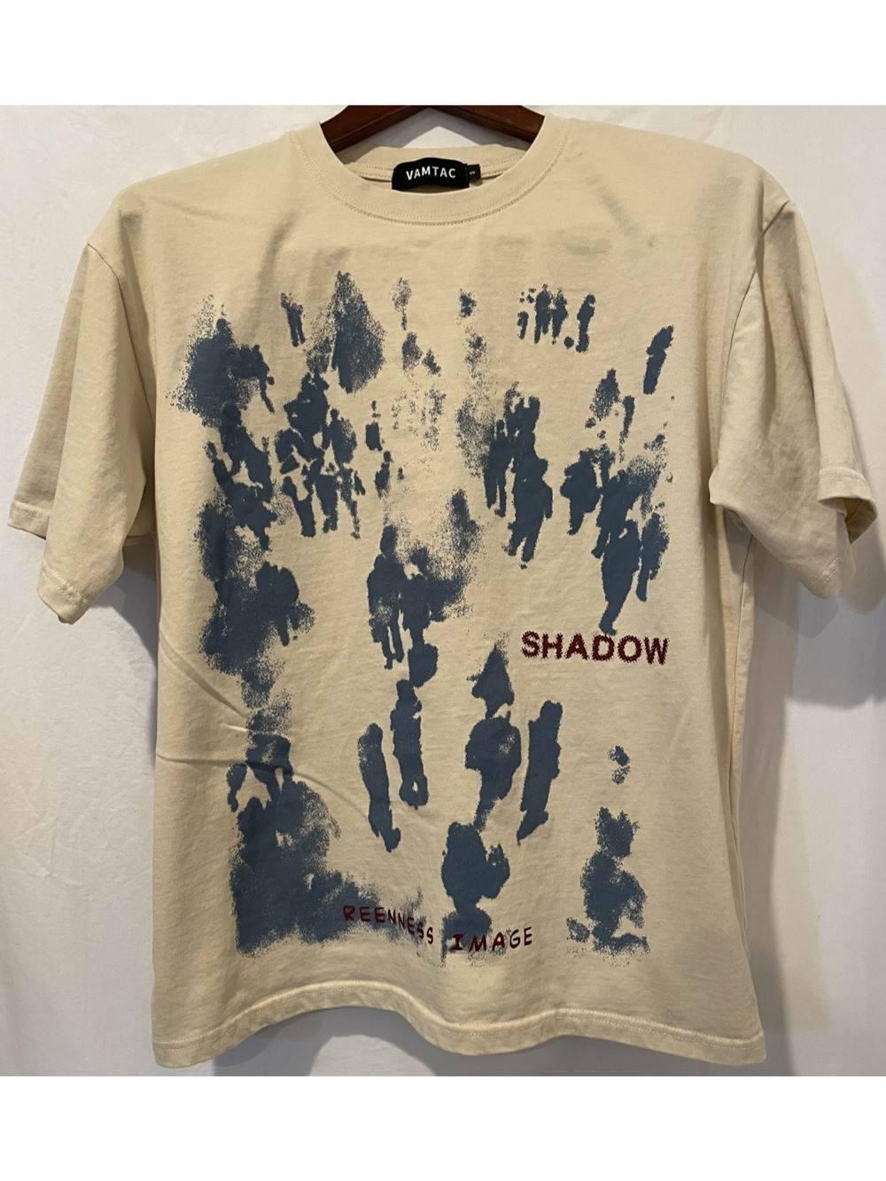 Shadow Reenness Image Vamtac Streetwear Hip-Hop Graphic T-Shirt Beige - S